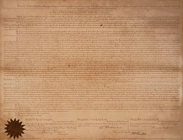 Cornell University charter parchment