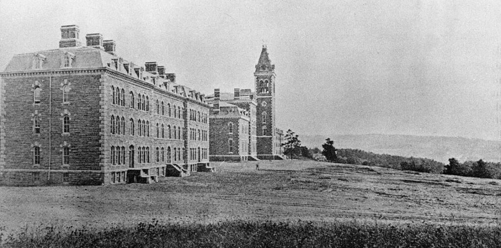 White Hall and McGraw Hall in 1872